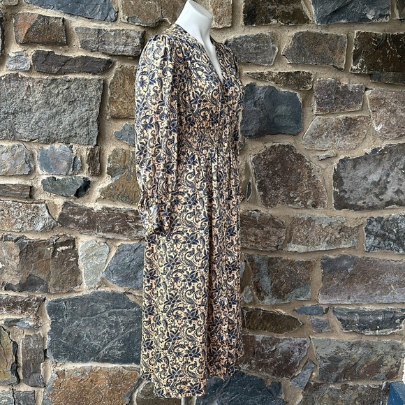 SANDRO Gathered paisley-print twill midi dress size medium - Picture 8 of 13